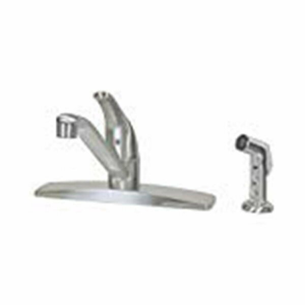 American Brass 8 in. Single Lever Deck Faucet with Spray, Nickel 1209.1273